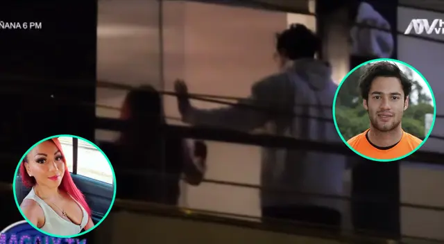 Las cámaras de Magaly TV: La Firme captaron a Deysi Araujo visitando a Joshua Ivanoff antes del toque de queda, y posando al día siguiente en su balcón.