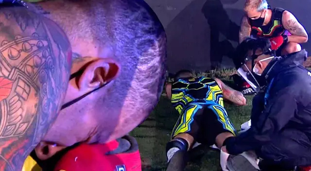 El chico reality Jota Benz cayó mientras competía junto a su hermano Gino Assereto, y tuvo que ser atendido de emergencia por los médicos. El chico reality Jota Benz cayó mientras competía junto a su hermano Gino Assereto, y tuvo que ser atendido de emergencia por los médicos.