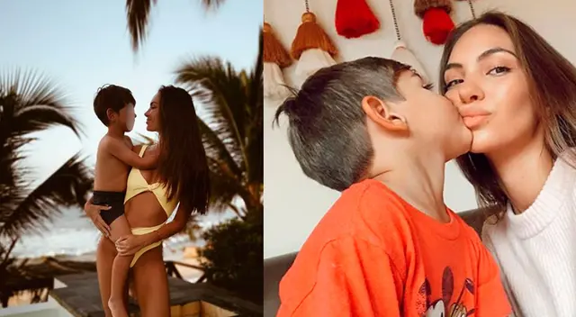 Natalie Vértiz pasa tiempo con su hijo y le enseña matemáticas. Natalie Vértiz pasa tiempo con su hijo y le enseña matemáticas.