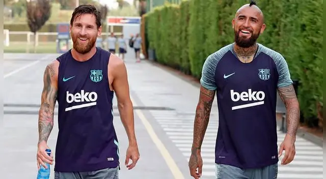 Messi le deseó lo mejor a Vidal Messi le deseó lo mejor a Vidal