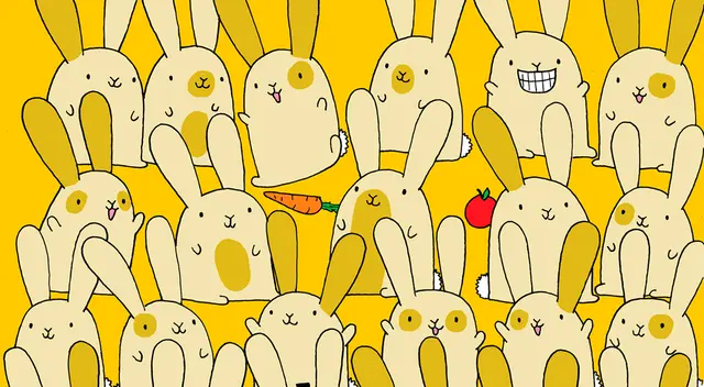 Reto visual: descubre al conejito sin su hermano gemelo. Reto visual: descubre al conejito sin su hermano gemelo.