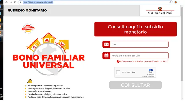 Bono Universal. Bono Universal.