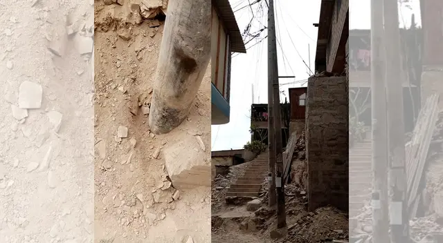 Vecinos de SJM preocupados por caida de postes. Vecinos de SJM preocupados por caida de postes.