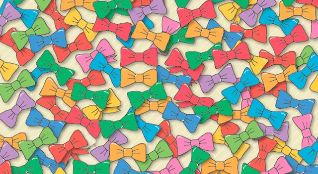 Encuentra el gift escondido entre los lazos de colores.