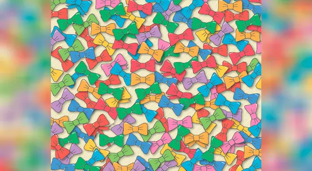 Encuentra el gift escondido entre los lazos de colores.