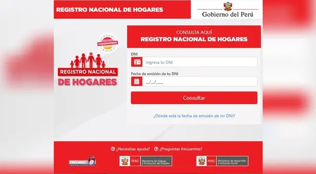 Bono familiar universal: Registro nacional de hogares Bono familiar universal: Registro nacional de hogares