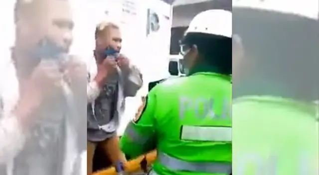 Motocilista golpea a policía en La Victoria.