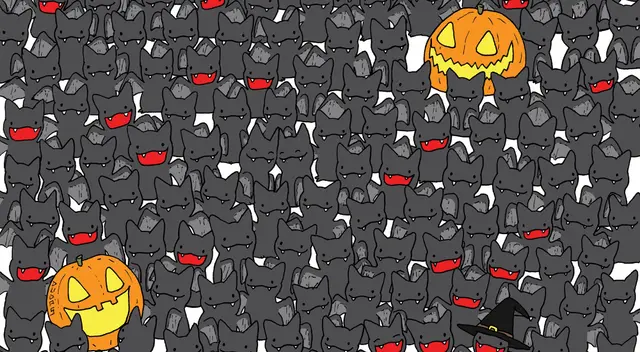 Reto viral: encuentra al gato negro camuflado entre los murciélagos.