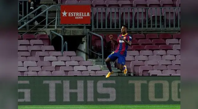 El joven Ansu Fati celebra uno de los dos tantos al Villarreal