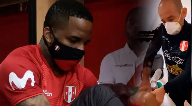 Jefferson Farfán se realiza masajes. Jefferson Farfán se realiza masajes.