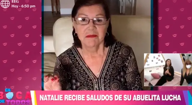 Doña Lucha, abuela de Natalie Vértiz que radica en Estados Unidos, le dedicó hermosas palabras a la conductora. Doña Lucha, abuela de Natalie Vértiz que radica en Estados Unidos, le dedicó hermosas palabras a la conductora.
