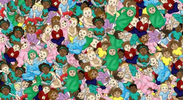 Reto viral: encuentra al bebé dormido.