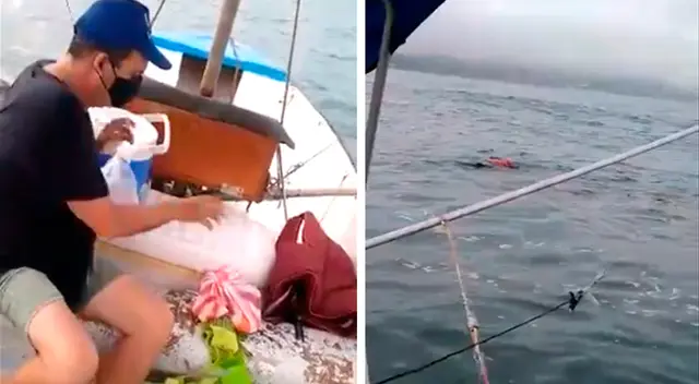 Imágenes del rescate de la mujer en altamar. Imágenes del rescate de la mujer en altamar.