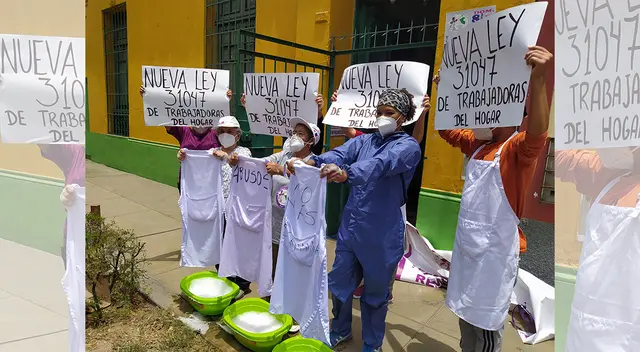 trabajadoras lavan mandiles cerrando un ciclo de injusticias. trabajadoras lavan mandiles cerrando un ciclo de injusticias.