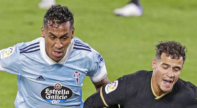 Renato Tapia sorprendió a miles de internautas al ser captado en una jugada en el Estadio de Balaídos, mientras que en el fondo se mostraba la publicidad de dos marcas importantes de Perú.