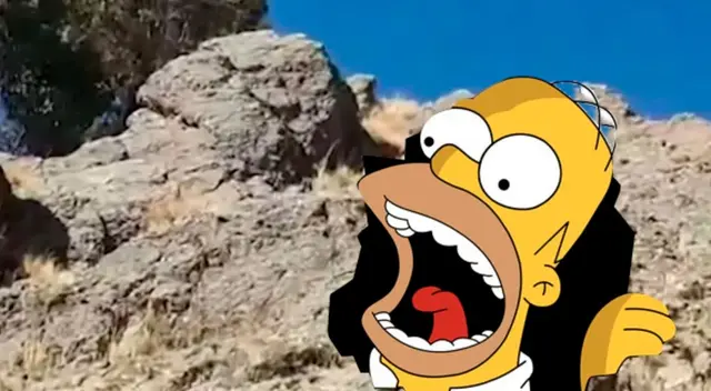 Una piedra similar al rostro de Homero Simpson causa furor en Bolivia