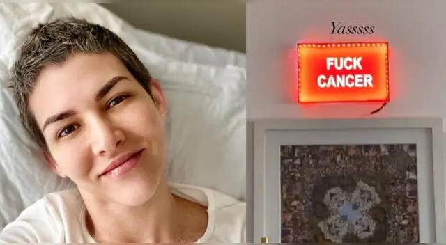 Anahí de Cárdenas superó el cáncer de mama tras someterse a una doble mastectomía y decidió recordar este hecho con un adorno en su casa.