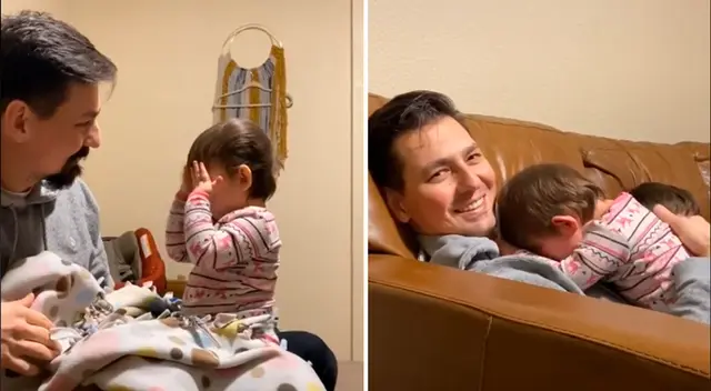 La pequeña estalló en llanto al no poder reconocer a su papá.