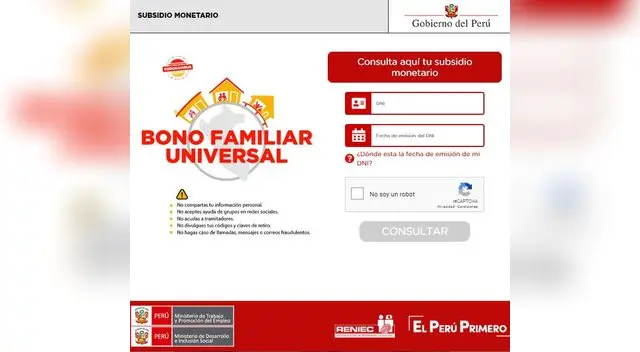 Cómo saber si soy beneficiario del bono universal