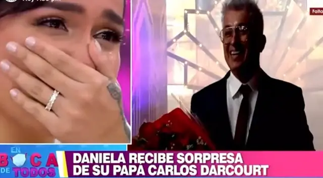 Daniela Darcourt llora al ver a su papá por primera vez en televisión