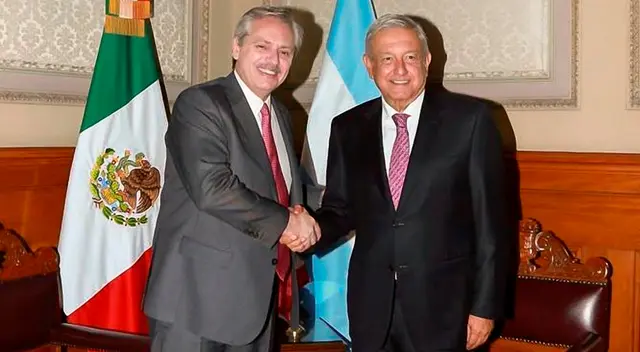 Presidente de Argentina Alberto Fernández  y su homólogo de México Andrés Manuel López Obrador.