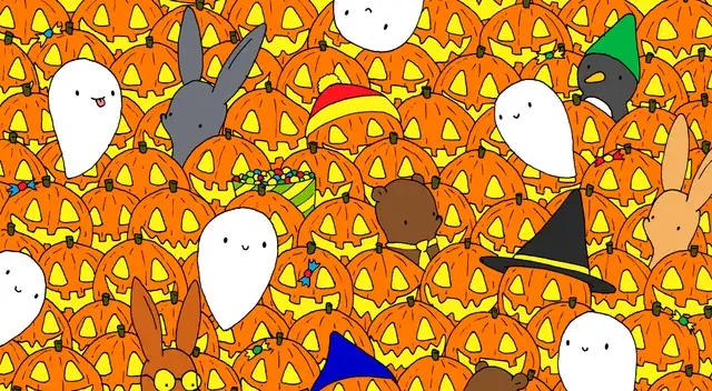 ¿Puedes encontrar la la estrella que está entre las calabazas?