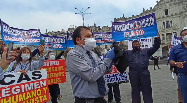 Trabajadores del Poder Judicial protestaron en la Plaza San Martín
