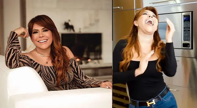 Magaly Medina feliz por la sintonía de su programa.