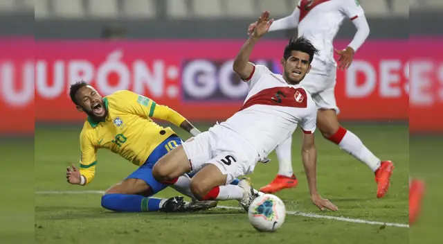 Supuesta infracción de Carlos Zambrano contra Neymar.