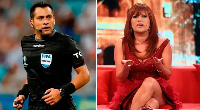 Magaly Medina molesta por el favoritismo del arbitro Julio Bascuñán para Brasil. Magaly Medina molesta por el favoritismo del arbitro Julio Bascuñán para Brasil.