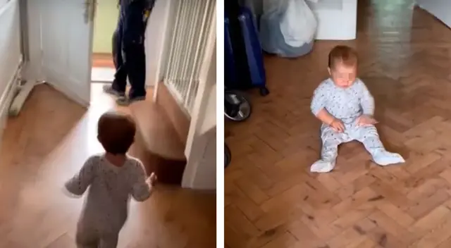 Bebé llora cada vez que su papá se va a trabajar Bebé llora cada vez que su papá se va a trabajar