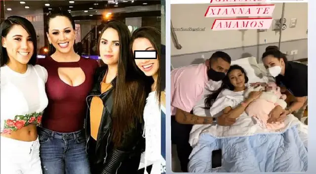 Melissa Klug y Abel Lobatón juntos acompañando a Samahara Lobatón y su nieta.