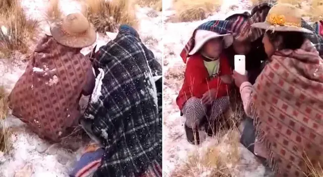 Madre protege a sus hijos de granizada para que continúen sus clases de Aprendo en Casa. Madre protege a sus hijos de granizada para que continúen sus clases de Aprendo en Casa.