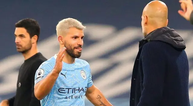 Kun Agüero protagonizó peculiar momento cuando fue cambiado en el Manchester City vs. Arsenal | Foto: EFE