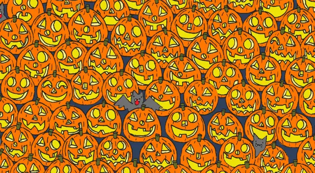 Reto viral: encuentra la calabaza sin nariz.