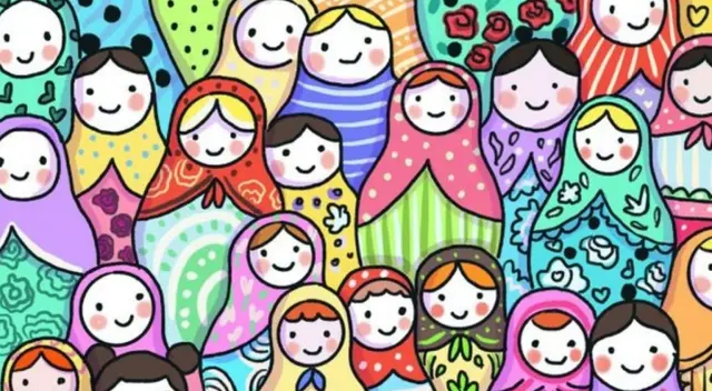 Reto viral: encuentra a las muñecas japonesas. Reto viral: encuentra a las muñecas japonesas.