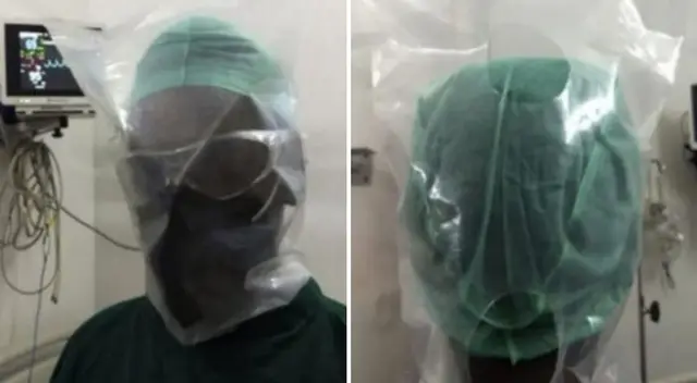 Los galenos de la India idearon su propia protección ante la COVID-19.