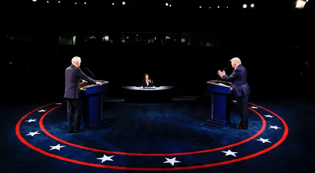 Joe Biden y Donald Trump se enfrentan en el último debate televisivo de cara a las elecciones en Estados Unidos. Joe Biden y Donald Trump se enfrentan en el último debate televisivo de cara a las elecciones en Estados Unidos.