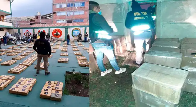 La droga en la sede policial y la PNP en plena intervención