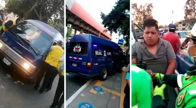 Sujeto casi atropella a inspectores del municipio y la Autoridad de Transporte Urbano para Lima y Callao (ATU).