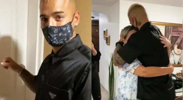 El cantante Maluma conmovió a sus fans al mostrar el emotivo momento en que abraza a su madre por primera vez después de casi medio año.
