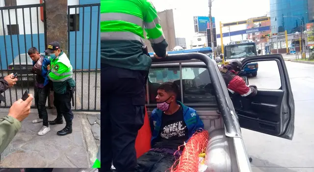 El detenido en el momento de la detención y siendo trasladado a la comisaría El detenido en el momento de la detención y siendo trasladado a la comisaría