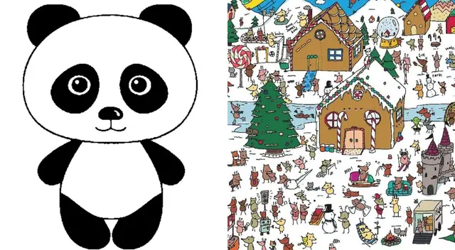 Reto virtual: encuentra al oso panda oculto en la imagen. Reto virtual: encuentra al oso panda oculto en la imagen.
