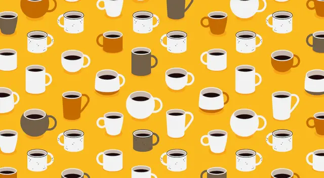 Reto viral: encuentra las cinco tazas diferentes. Reto viral: encuentra las cinco tazas diferentes.