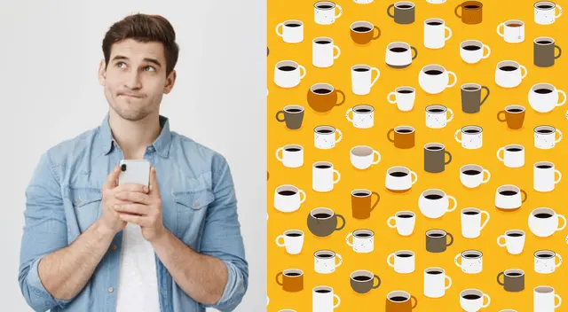 Reto viral: encuentra las cinco tazas diferentes. Reto viral: encuentra las cinco tazas diferentes.