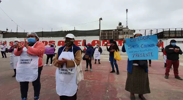 Protestas por incumplimiento de presupuestos en comedores populares. Protestas por incumplimiento de presupuestos en comedores populares.