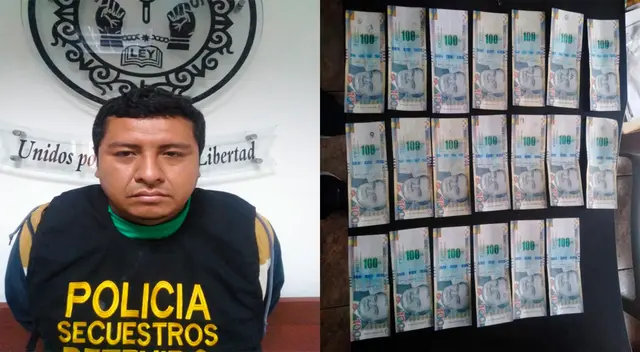 El detenido y el dinero incautado