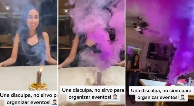 El joven llenó la casa de su amiga de humo rosa.