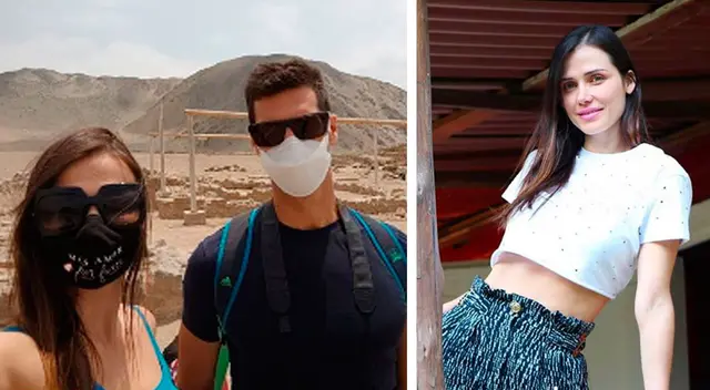 Maju Mantilla viajó junto a su esposo a Caral.