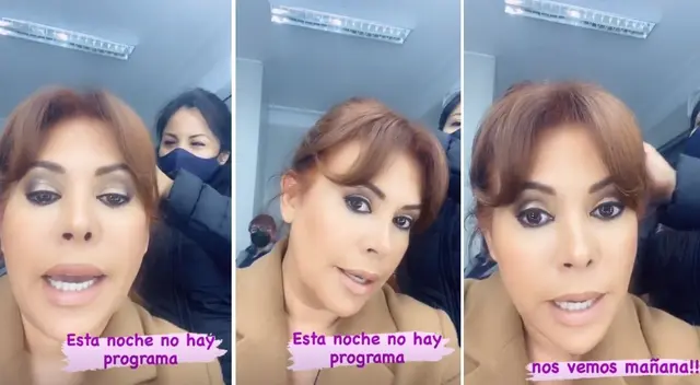 Magaly Medina no salió en vivo con su programa de espectáculos y mencionó que por orden del canal ATV tuvo que ceder su horario a la prensa de noticias.